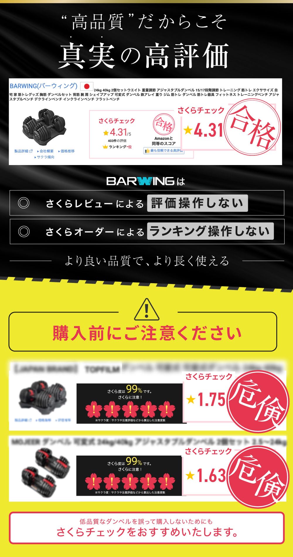 Amazon | BARWING(バーウィング) NEW モデル 可変式ダンベル 24kg 40kg